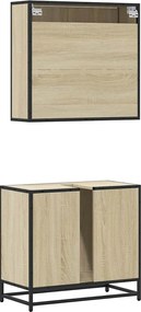 vidaXL Σετ Επίπλων Μπάνιου 2 Τεμαχίων Sonoma Δρυς Επεξεργασμένο Ξύλο