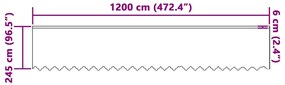 vidaXL Κουρτίνες με κουρτίνες Λευκό 1200 x 245 εκ. Πολυεστέρας