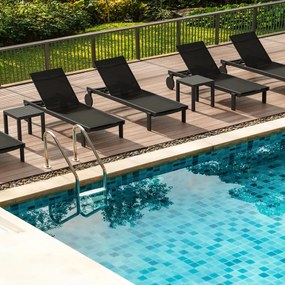 CASABLANCA ΞΑΠΛΩΣΤΡΑ BLACK/BLACK ΑΛΟΥΜ-ΠΟΛ/ΝΙΟΥ 74X190X31εκ.