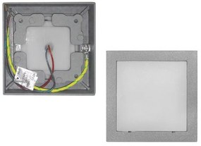 Απλίκα Φωτιστικό Τοίχου 16 LED 1W IP54 Στεγανό Τετράγωνο Lumen-3-9733600-Γκρι 3-9733600