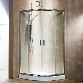 New Tema 80x80x180 Clear Nano Ημικυκλική Καμπίνα Ντους