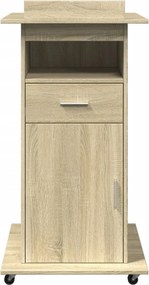 vidaXL Αναλόγιο με Ροδάκια &amp; Συρτάρι Sonoma Δρυς 55x55x107εκ Επεξ Ξύλο