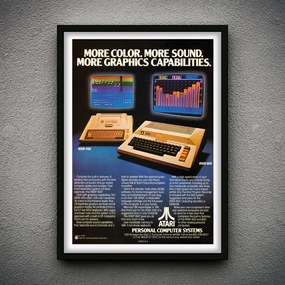 Πόστερ &amp; Κάδρο Atari Retro Magazine GM2310 30x40cm Μαύρο Ξύλινο Κάδρο (με πόστερ)