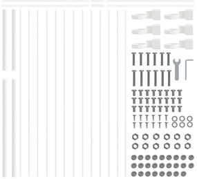 vidaXL Φράχτης Κήπου Άσπρος 1,7x1,5 μ Μετάλλο
