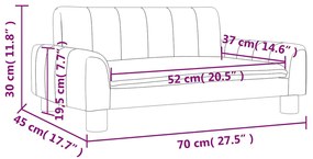 vidaXL Καναπές Παιδικός Καφέ 70 x 45 x 30 εκ. από Ύφασμα
