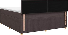 vidaXL Κρεβάτι box spring με στρώμα Σκούρο Καφέ 160 x 200 cm Ύφασμα