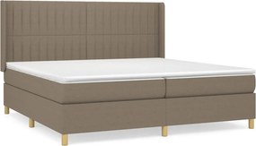 vidaXL Κρεβάτι Boxspring με Στρώμα Taupe 200x200 εκ. Υφασμάτινο