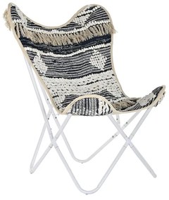 Κήπος πολυθρόνα DKD Home Decor Λευκό Μαύρο Σίδερο 74 x 65 x 90 cm