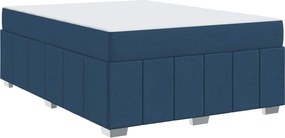 vidaXL Σκελετός Κρεβατιού με στρώμα Μπλε 160 x 200 cm ύφασμα