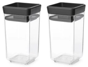 Brabantia 1008883 Σετ βαζάκια αποθήκευσης μπαχαρικών Tasty+ Stackable 2x0.15L Dark Grey