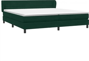 vidaXL Box Spring κρεβάτι με στρώματα σκούρο πράσινο Βελούδινο