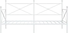 vidaXL Κρεβάτι ημέρας χωρίς στρώμα Λευκό 107x203 cm Ατσάλι