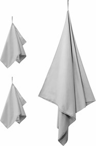 vidaXL Σύνολο πετσέτας αθλητισμού 3 pcs Γκρι