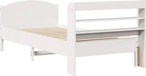 vidaXL Σκελετός Κρεβ. Χωρίς Στρώμα Λευκό 75x190 εκ Μασίφ Πεύκο
