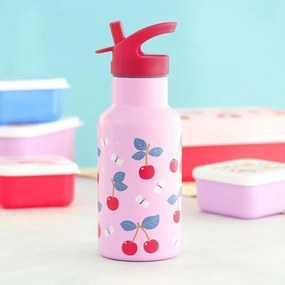Παγούρι 350ml Με Καλαμάκι Α Little Lovely Company Cherries DBSSCH88
