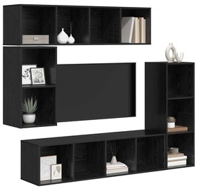 vidaXL Σετ επίπλου τηλεόρασης 4 pcs Μαύρη δρυς 37 x 37 x 142.5 εκ