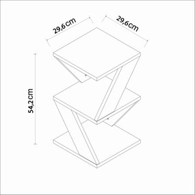 Βοηθητικό Τραπέζι Τραβερτίνη ALBENI 29,6x29,6x54,2