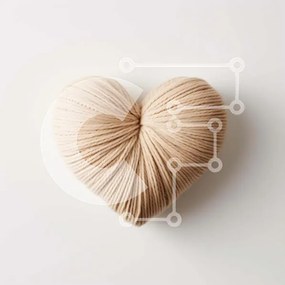 Intra Συλλεκτικό Ξύλινο Παζλ Plywood  4mm - Μαξιλάρι από νήματα σε σχήμα καρδιάς από μπεζ Σε Ξύλινο Κουτί - Διαστάσεις: 10x10 cm – 25 κομμάτια