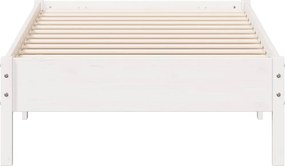 vidaXL Σκελετός Κρεβατιού Χωρίς Στρώμα Λευκό 100x200 εκ. Μασίφ Πεύκο