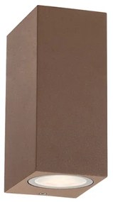 Απλίκα Φωτιστικό Τοίχου GU10 IP65 2X35W Διπλής Δέσμης Vita ACA-LG2204GU10R-Σκουριασμένο LG2204GU10R