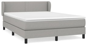 Κρεβάτι Boxspring με Στρώμα Ανοιχτό Γκρι 140x190 εκ. Υφασμάτινο - Γκρι