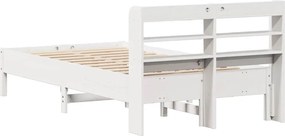 vidaXL Σκελετός Κρεβατιού Χωρίς Στρώμα Λευκό 100x200 εκ. Μασίφ Πεύκο