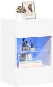 vidaXL Κρεμαστά ντουλάπια με φώτα LED για τηλεόραση 2 Τεμ. Λευκά 40x30x60,5 εκ.