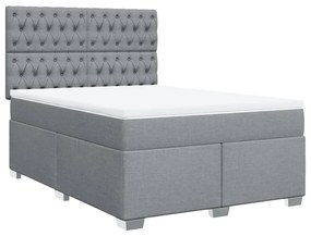 vidaXL Κρεβάτι Boxspring με Στρώμα Αν. Πράσινο 160x200εκ Υφασμάτινο