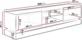 Έπιπλο Τηλεόρασης Zarpant 200 2K-Μαύρο