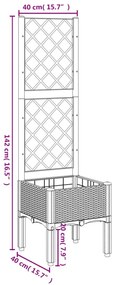 ΖΑΡΝΤΙΝΙΕΡΑ ΚΗΠΟΥ ΜΕ ΚΑΦΑΣΩΤΟ ΓΚΡΙ 40X40X142 ΕΚ. ΑΠΟ PP 367916