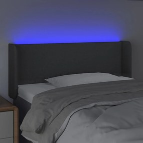 Κεφαλάρι Κρεβατιού LED Σκούρο Γκρι 103x16x78/88 εκ. Υφασμάτινο - Γκρι