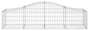 Συρματοκιβώτια Τοξωτά 11 τεμ. 200x50x40/60 εκ. Γαλβαν. Ατσάλι - Ασήμι