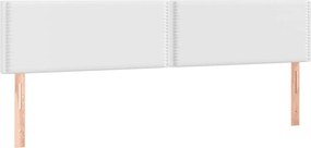 vidaXL Κρεβάτι Boxspring με Στρώμα &amp; LED Λευκό 200x200 εκ. Συνθ. Δέρμα