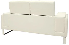 Καναπές Shea 2θέσιος PU ivory-inox 158x80x87εκ 158x80x87 εκ.