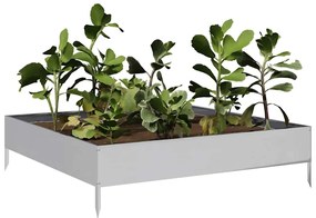 vidaXL Ζαρντινιέρα Υπερυψωμένη 100x100x26 εκ. Γαλβανισμένο Χάλυβα