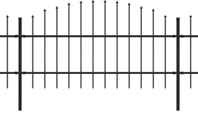 vidaXL Κάγκελα Περίφραξης με Λόγχες Μαύρα (0,75-1) x 11,9 μ. Ατσάλινα