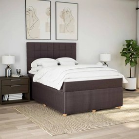 ΚΡΕΒΑΤΙ BOXSPRING ΜΕ ΣΤΡΩΜΑ ΣΚΟΥΡΟ ΚΑΦΕ 140X200 ΕΚ ΥΦΑΣΜΑΤΙΝΟ 3292082