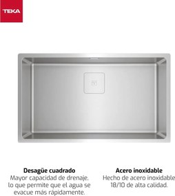 Νεροχύτη με Ένα Κύπελλο Teka 115000054 Χάλυβας