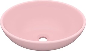 vidaXL Νιπτήρας Πολυτελής Οβάλ Ροζ Ματ 40 x 33 εκ. Κεραμικός