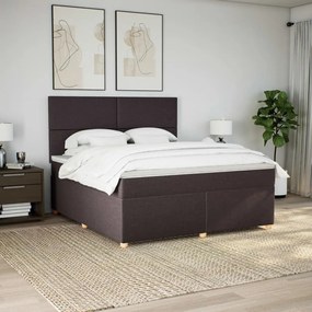 ΚΡΕΒΑΤΙ BOXSPRING ΜΕ ΣΤΡΩΜΑ ΣΚΟΥΡΟ ΚΑΦΕ 180X200 ΕΚ ΥΦΑΣΜΑΤΙΝΟ 3291355