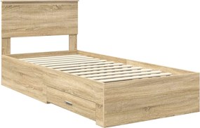 vidaXL Σκελετός Κρεβατιού Sonoma Δρυς 90 x 190 cm Επεξεργασμένο Ξύλο