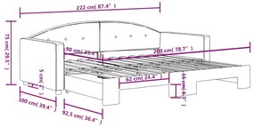 Καναπές Κρεβάτι Συρόμενος Μαύρος 90 x 200 εκ. Βελούδινος - Μαύρο