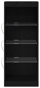 vidaXL Μπουφές με LED Φώτα Μαύρη Δρυς 41x37x100 εκ