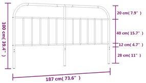 vidaXL Κεφαλάρι Λευκό 180 εκ. Μεταλλικό