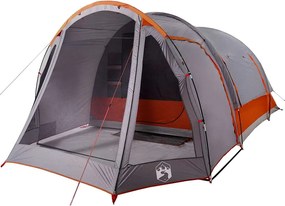 vidaXL Σκηνή Κάμπινγκ 6 Ατόμων Αδιάβροχη Γκρι