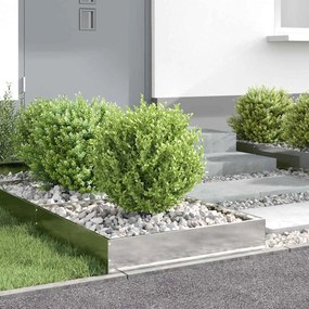 vidaXL Περίγραμμα γκαζόν 60 x 60 x 13 εκ Ανοξείδωτο Ατσάλι Ασημί