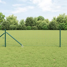 vidaXL Euro Fence με 13 Σημαδεμένους Στύλους 0.8x25 μ Γαλβανισμένο Μέταλλο Πράσινο