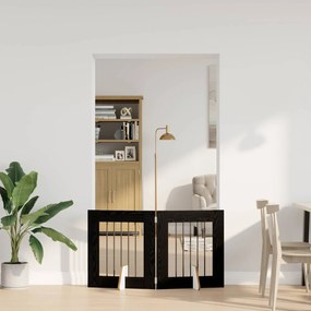 vidaXL Στερεωμένη γυαλιστερή πύλη για σκύλους 2 τμχ. 120,5 cm