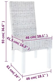 Καρέκλες Τραπεζαρίας 2 τεμ. Αν. Καφέ από Ρατάν Kubu Ξύλο Μάνγκο - Καφέ