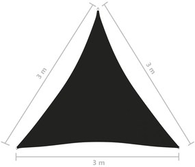 vidaXL Πανί Σκίασης Τρίγωνο Μαύρο 3 x 3 x 3 μ. από Ύφασμα Oxford